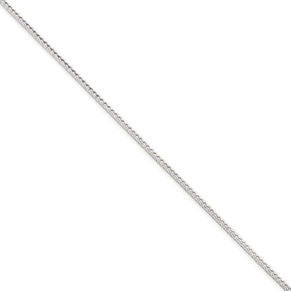 1.45mm Sterling Silver Diamond Cut Solid Round Franco Chain Bracelet