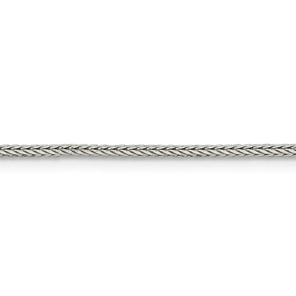 1.45mm Sterling Silver Diamond Cut Solid Round Franco Chain Bracelet