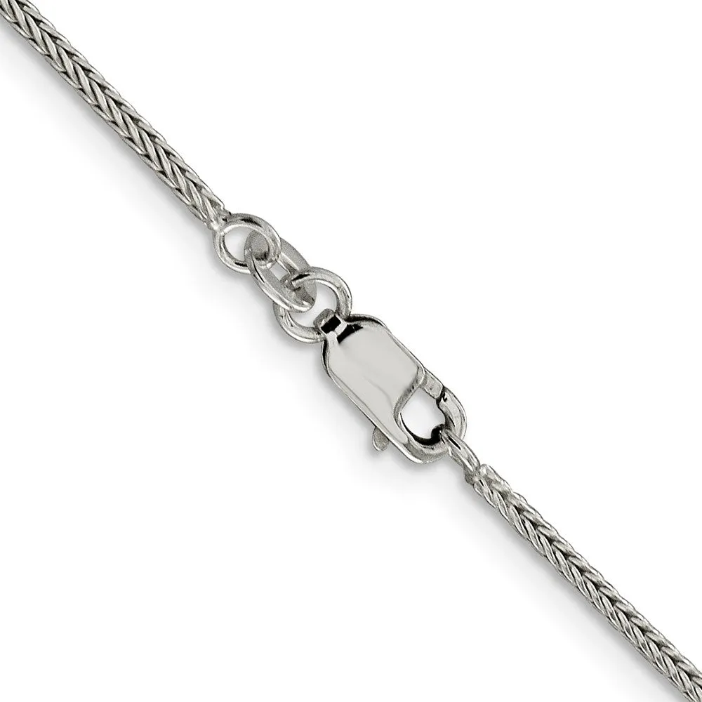 1.45mm Sterling Silver Diamond Cut Solid Round Franco Chain Bracelet