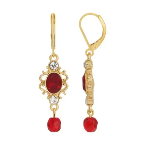 1928 Jewelry Belle Epoch Red Crystal Dangling Earrings