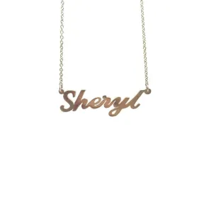 9ct Yellow Gold Solid Name Necklace â€™SHERYLâ€™ 45cm Cable Chain