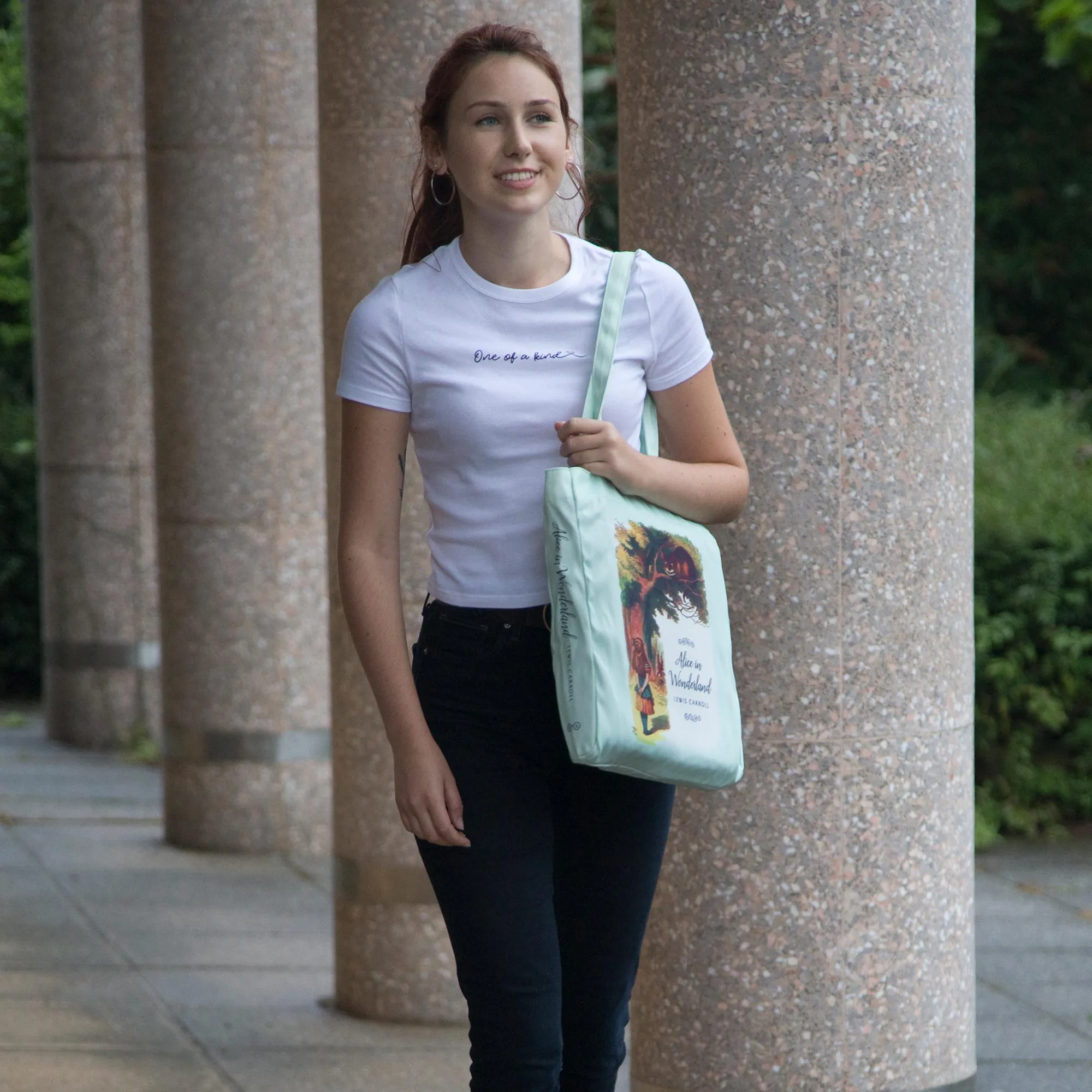 Alice Turquoise Book Tote Bag