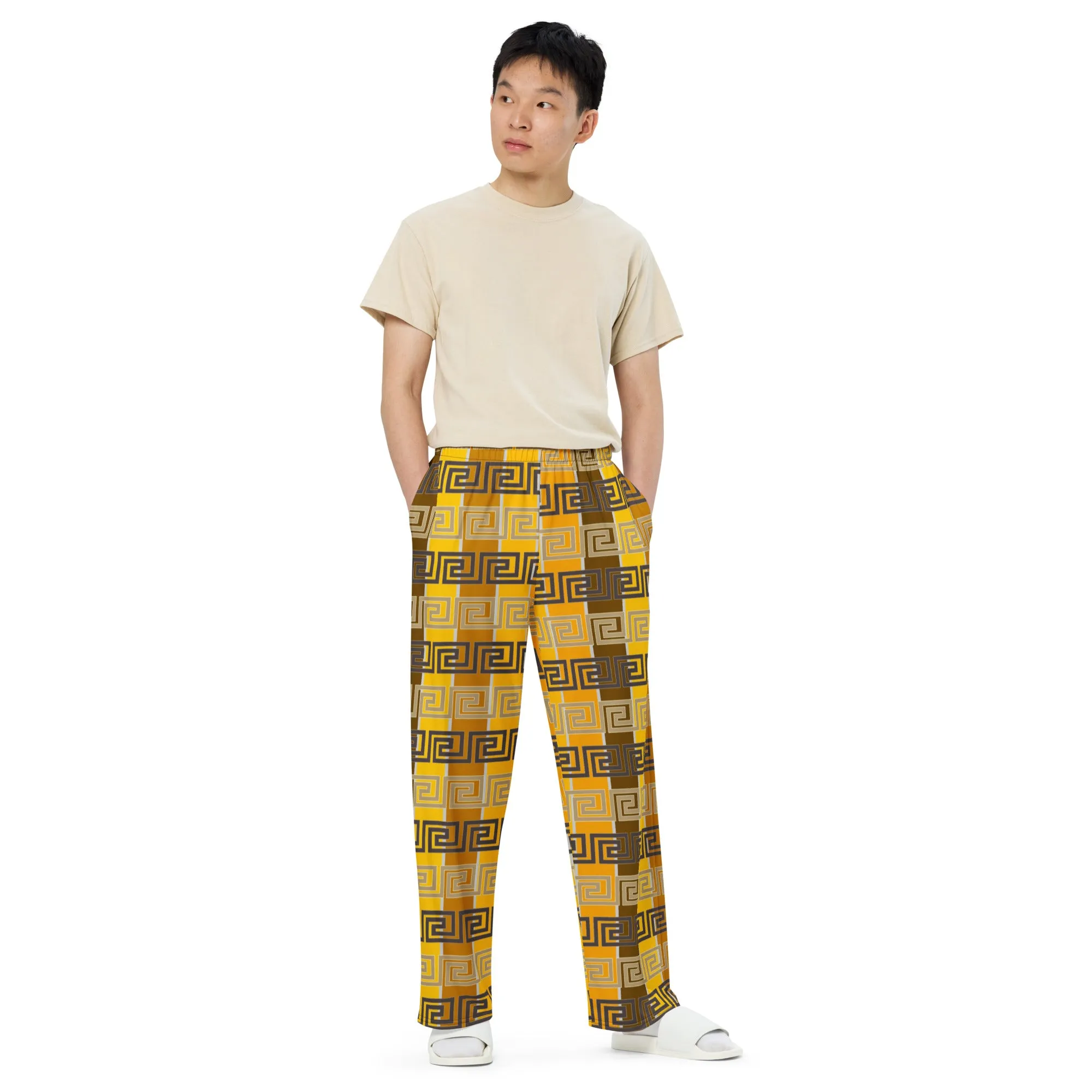 All-over print unisex wide-leg pants