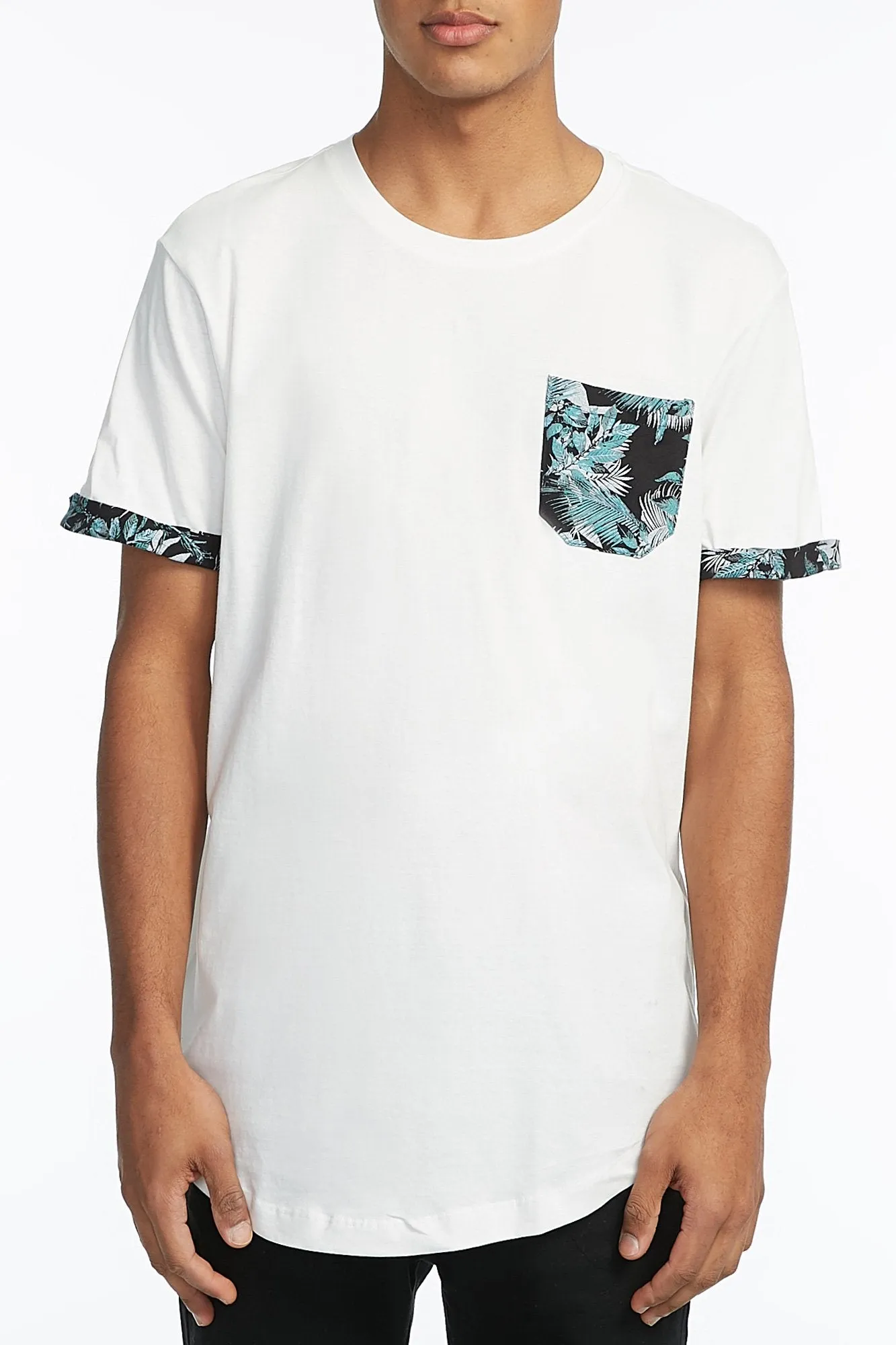 Amnesia Solid Dark Tropical Pocket tee