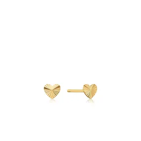 Ania Haie 14kt Gold Heart Stud Earrings