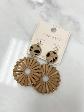 Animal Skin Earring// Brown   Beige Leopard