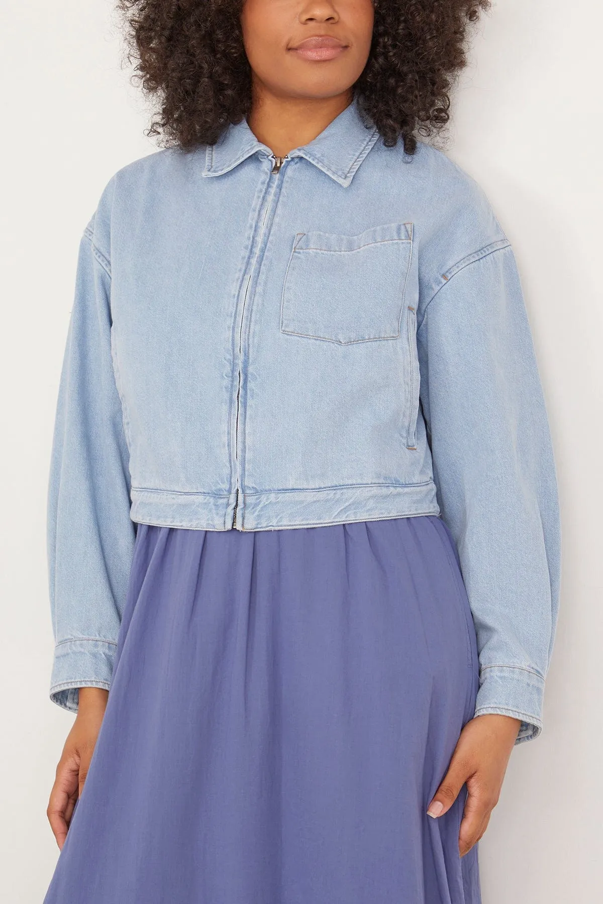 Anton Denim Jacket in Light Blue