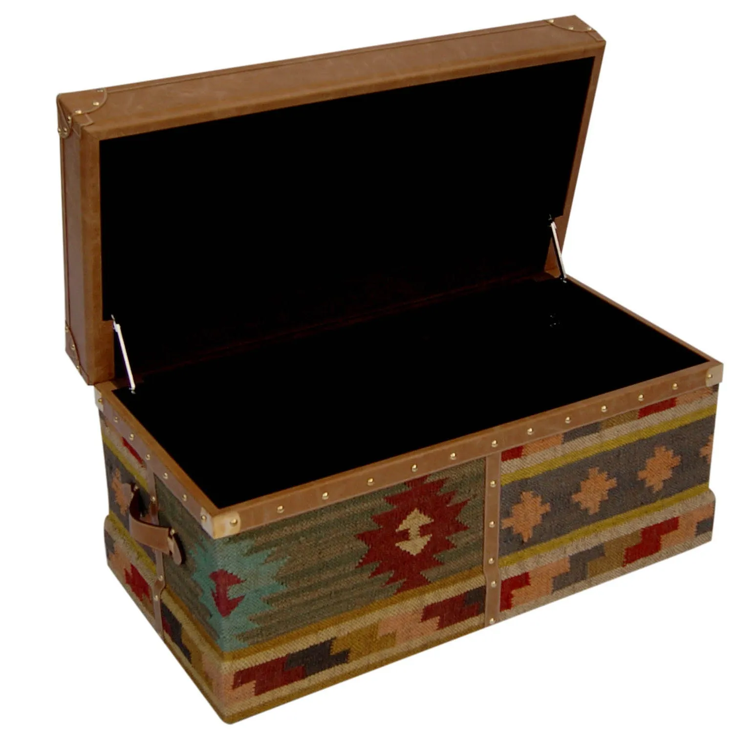 BIKANER TRUNK - KILIM AND LEATHER