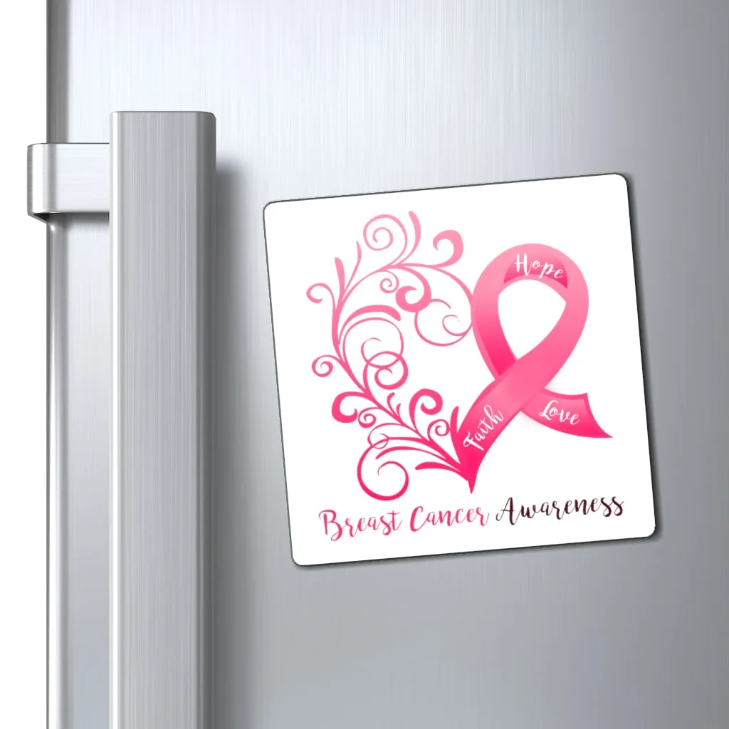 Breast Cancer Awareness Magnet (White Background) (3 Sizes Available)