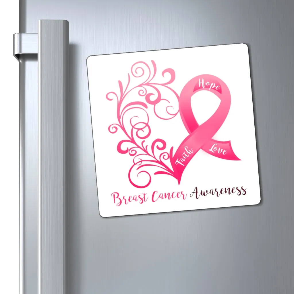 Breast Cancer Awareness Magnet (White Background) (3 Sizes Available)