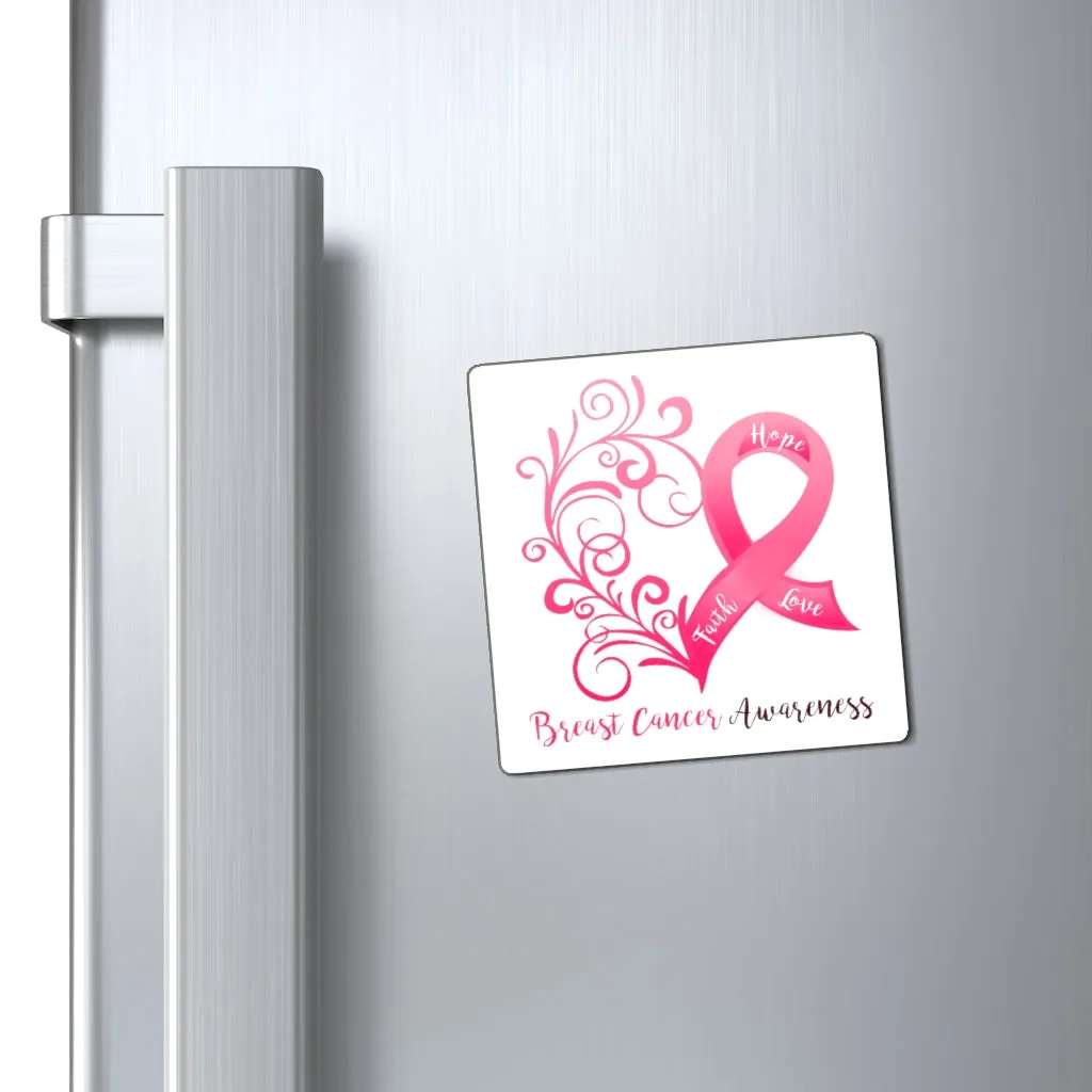 Breast Cancer Awareness Magnet (White Background) (3 Sizes Available)