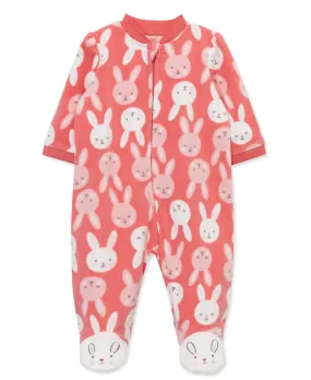 Bunny Fleece 2-Way-Zip Sleeper Footie (3M-9M)