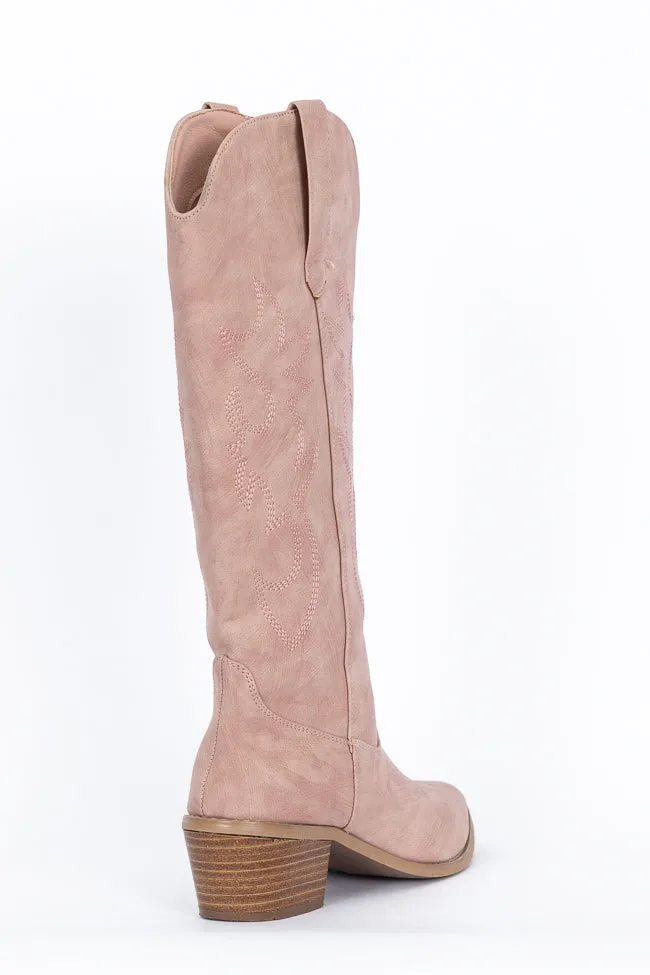 Charlotte Pink Leather Cowboy Boots FINAL SALE