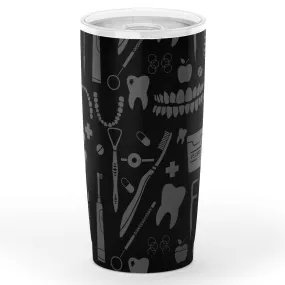 Dental Pattern Black Tumbler