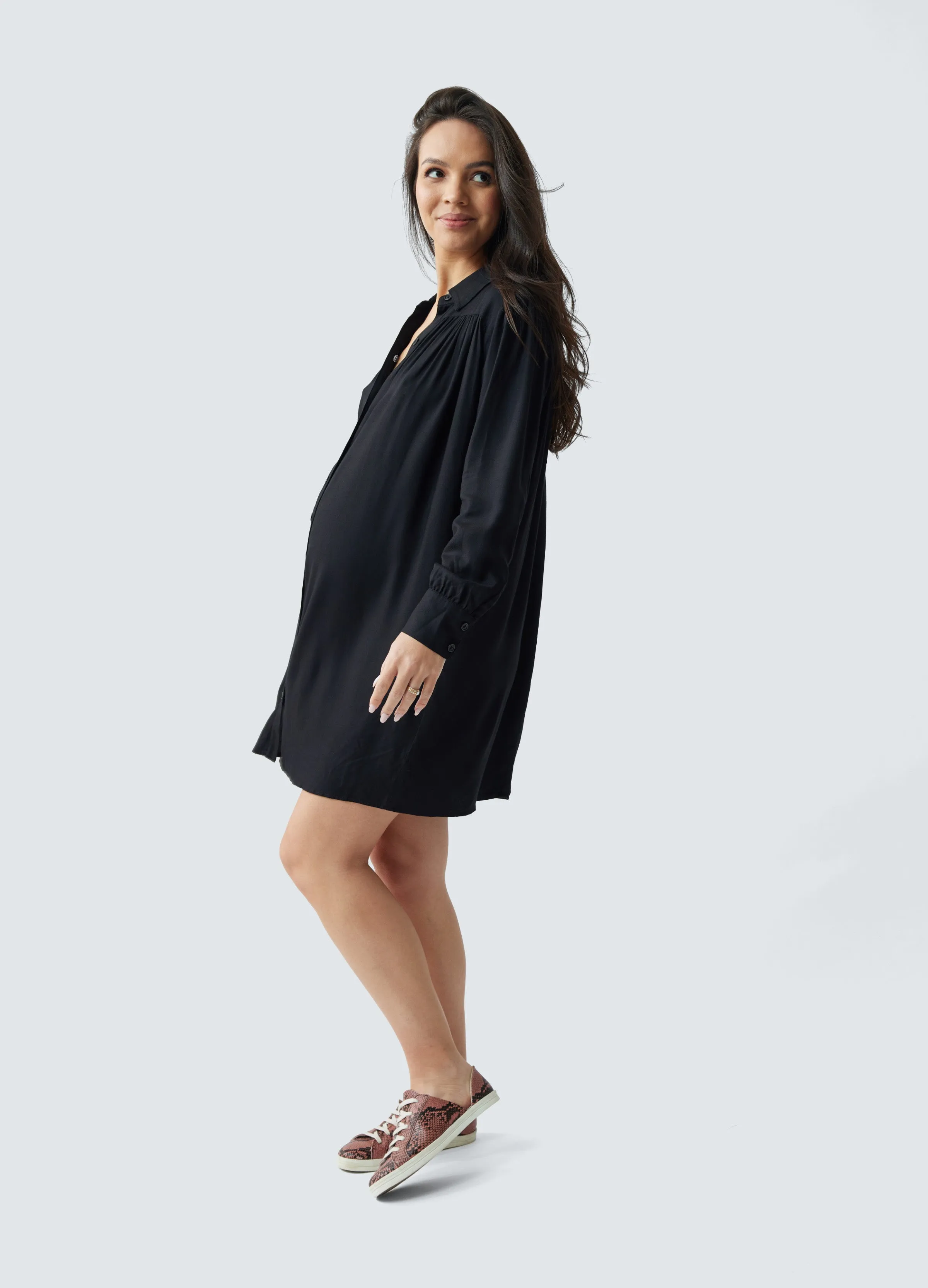 Drape Shirt Maternity Dress