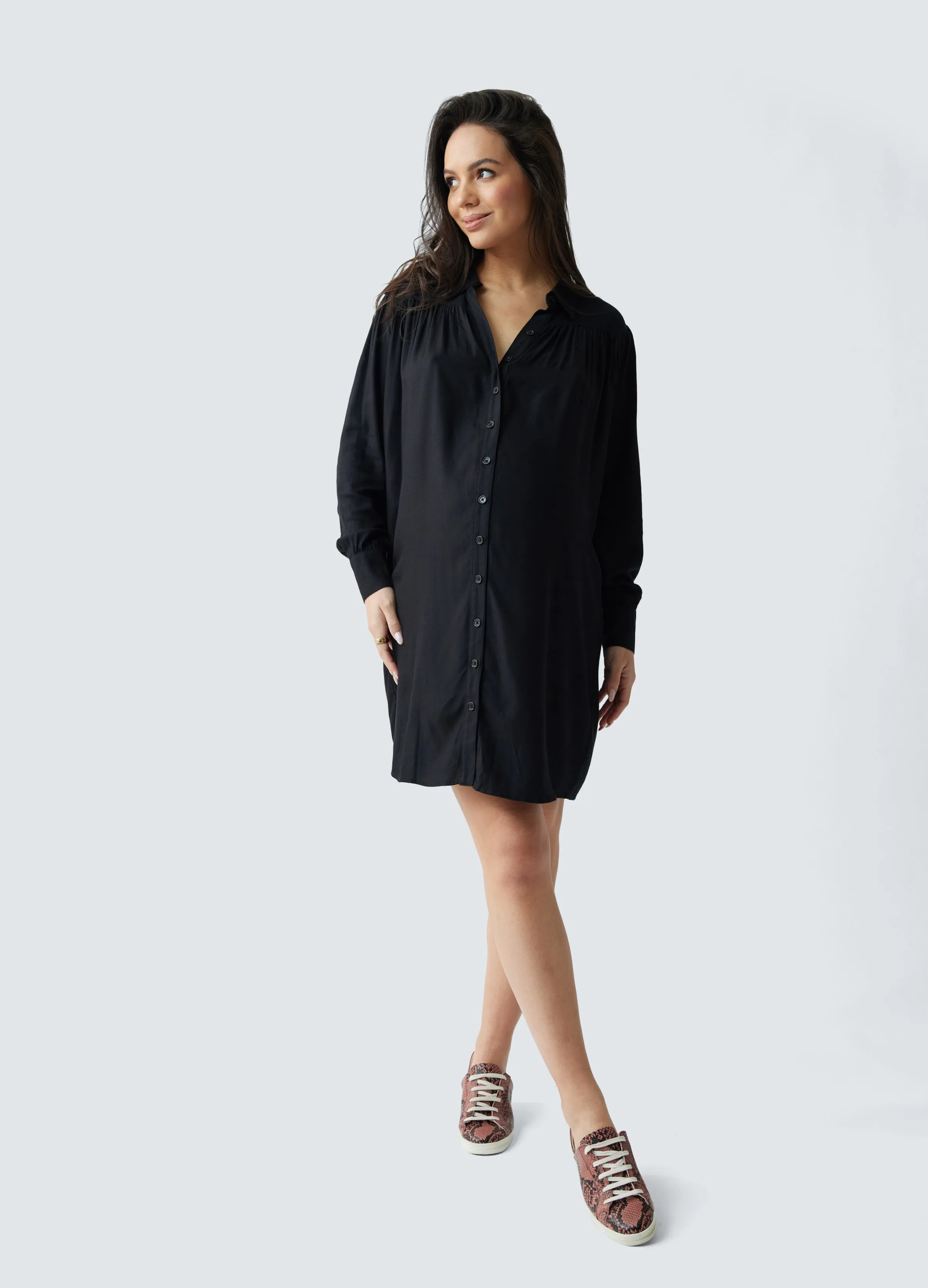 Drape Shirt Maternity Dress