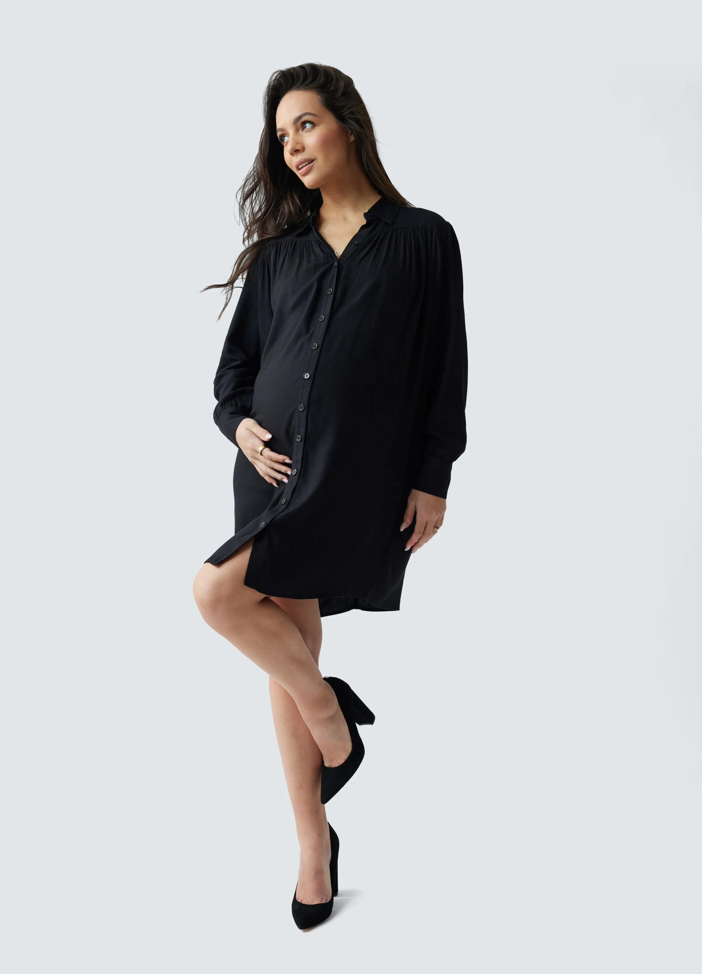 Drape Shirt Maternity Dress