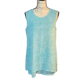 Fever NEW Sleeveless Layered Aqua Speckle Shirt Size Medium