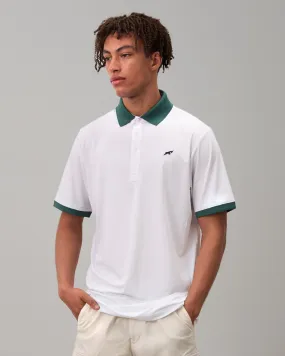 Golf Tech Solid Polo - White/Green