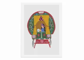 Gypsy Fortune Teller Wagon Art Print