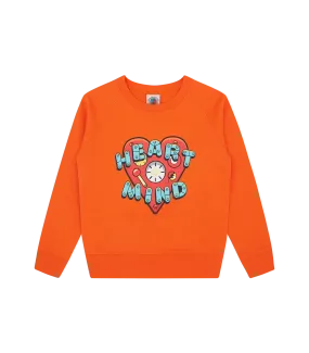 KIDS HEART & MIND LOGO CREWNECK - ORANGE