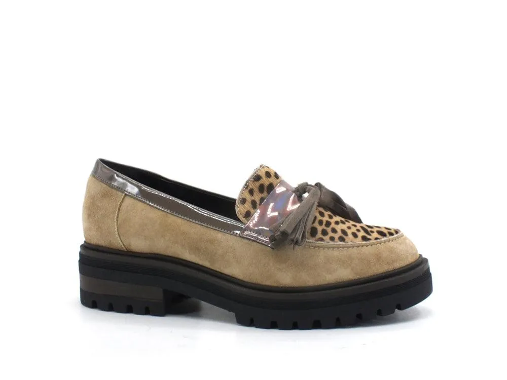 LAKE Mocassino Leopard Beige E17-MOC