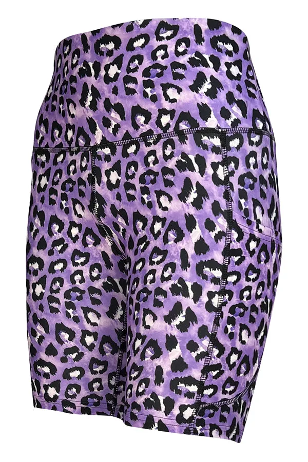 Lilac Leopard Shorts   Pockets