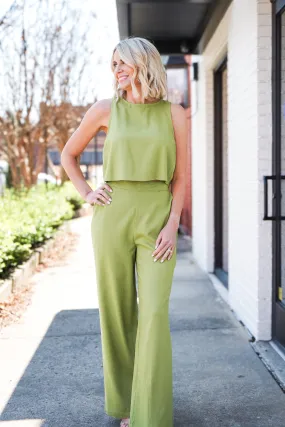 Linen Lime Sleeveless Top