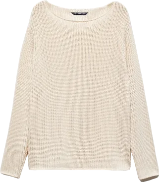 MANGO Cream Boat Neck Knitted Sweater BNWT UK L