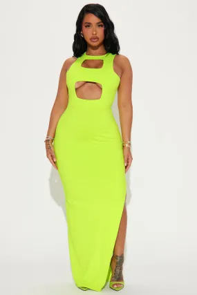 Maria Cut Out Maxi Dress - Lime