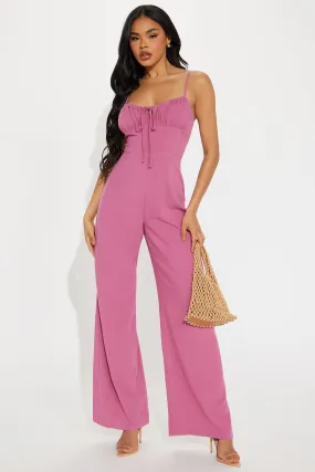 Maui Beach Linen Jumpsuit - Marsala