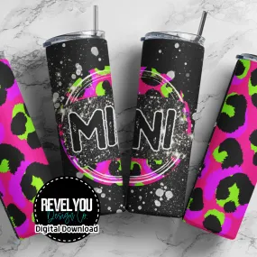 Mini Neon Leopard - Digital Tumbler PNG