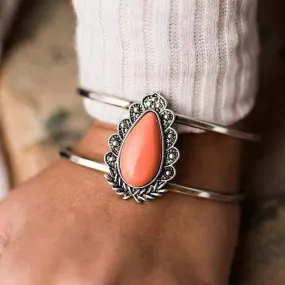 On the Cusp Orange Cuff Bracelet