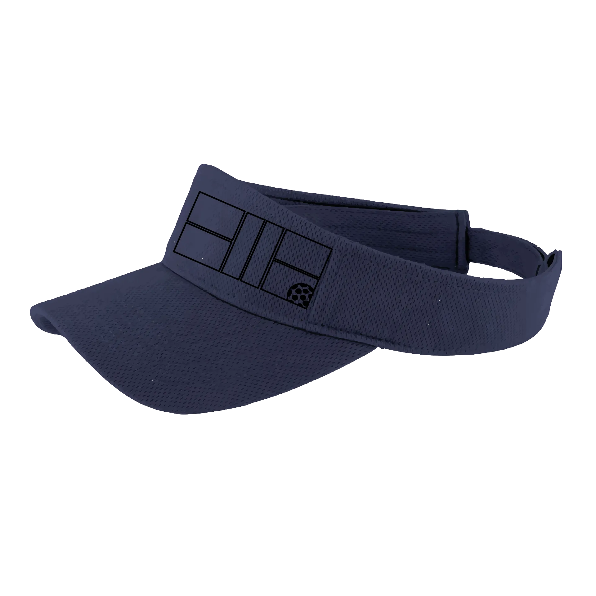 Pickleball Court (Black) | Pickleball Visors | Moisture Wicking 100% Polyester