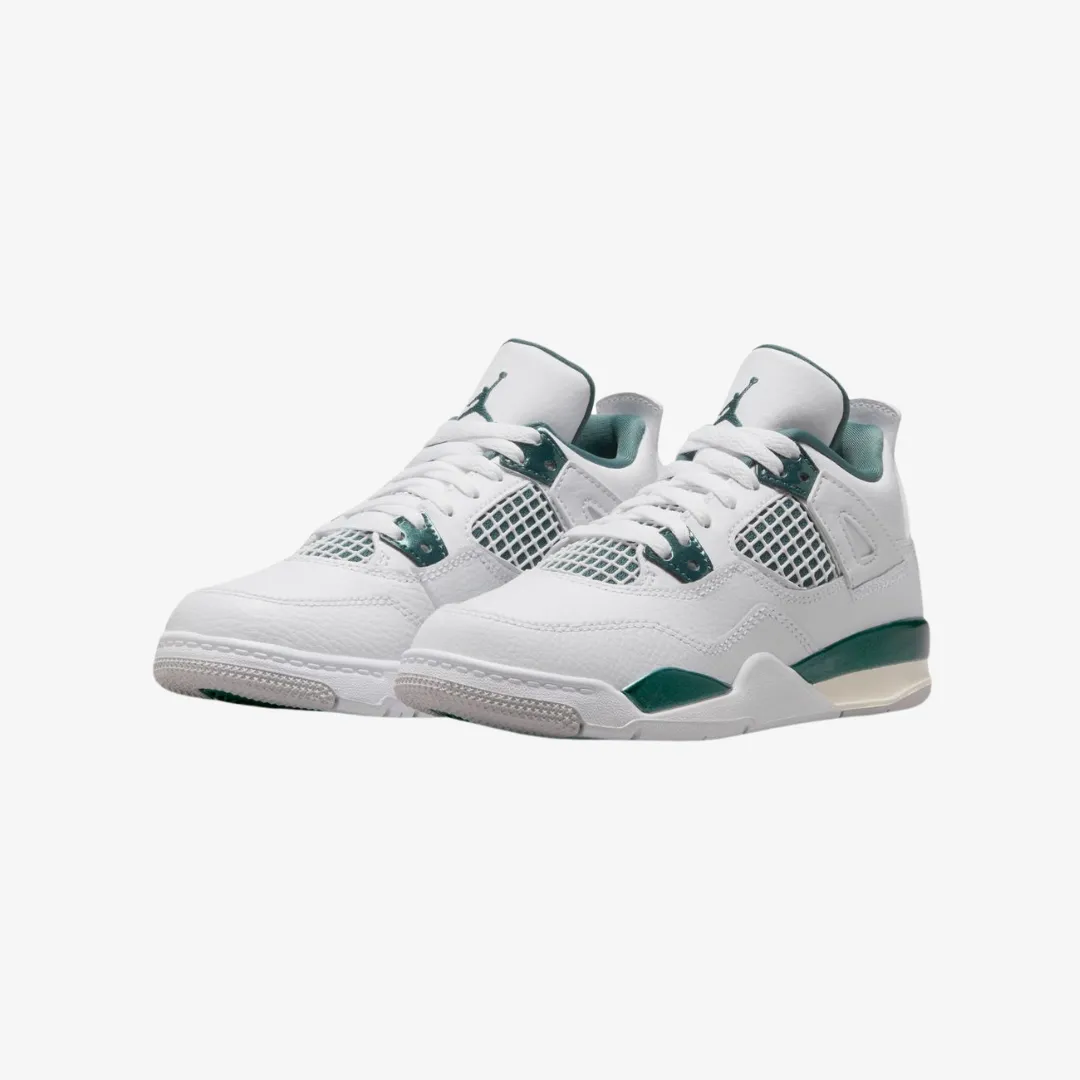 preschool jordan 4 retro (white/oxidized green)