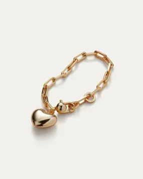 PUFFY HEART BRACELET (GOLD) - JENNY BIRD