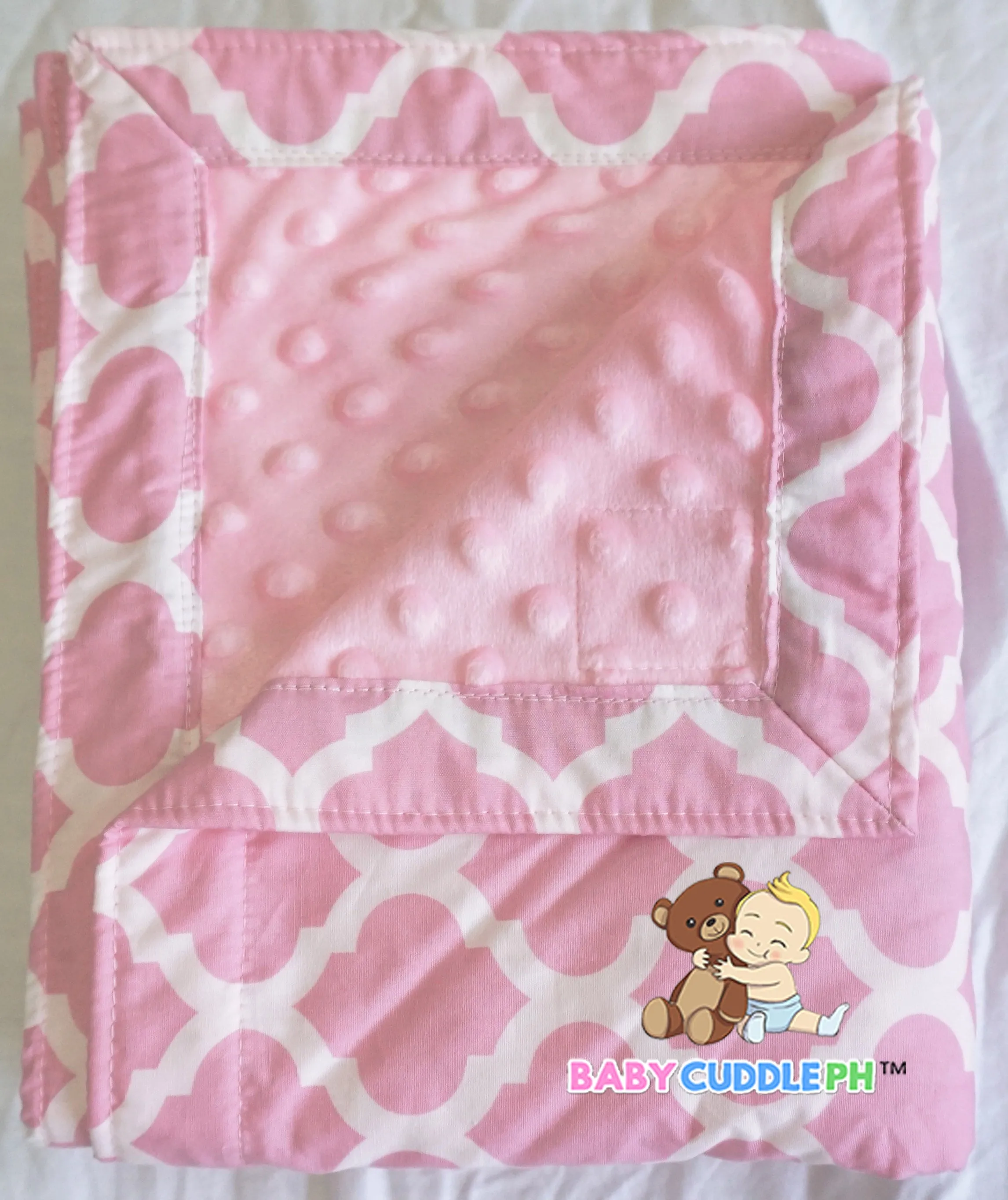 Quarterfoil in Pink - Babycuddle Minky Blanket