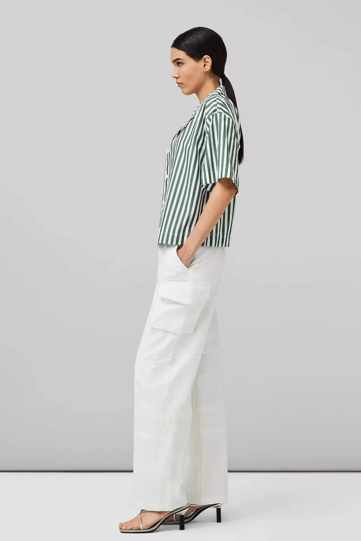 Rag & Bone Reed Striped Shirt - Green Stripe