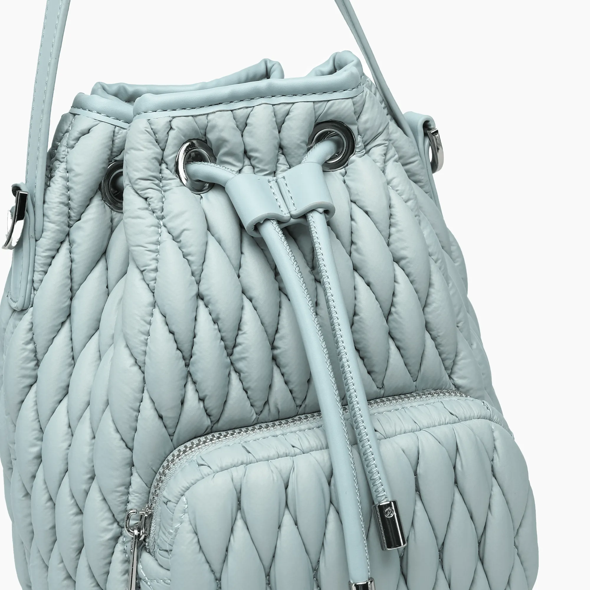 Ripple Plush Crossbody Bucket Bag