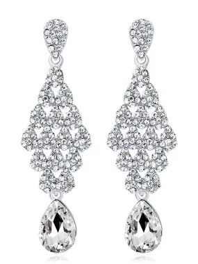 Silver 1920s  Rhinestone Earrings