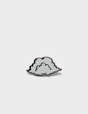 Silver and White Enamel Pin - Cloud