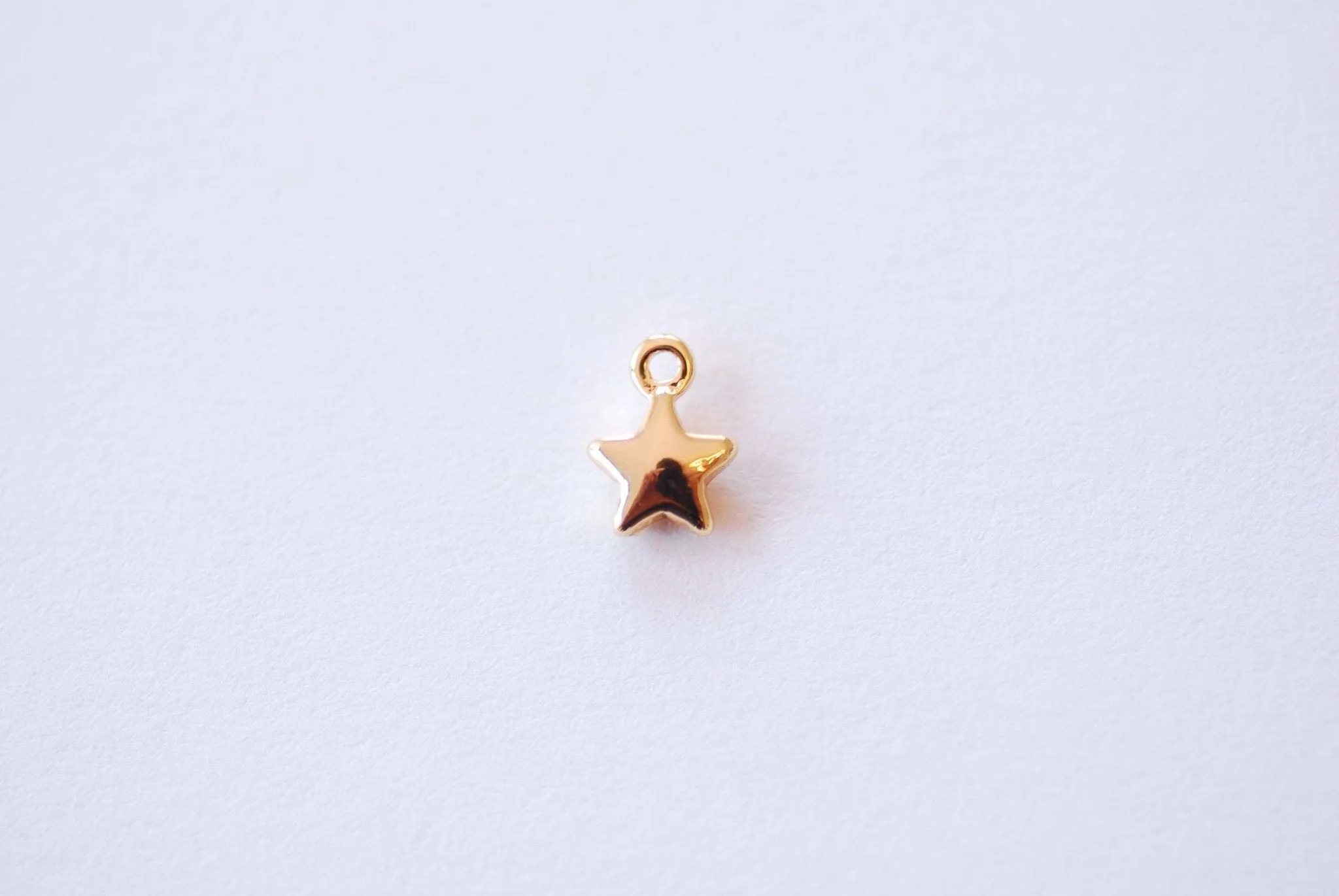 Small Puffy Wholesale Star Charm | 16K Gold Plated over Brass | North Star Celestial Dainty Starburst Pendant DIY HarperCrown B311