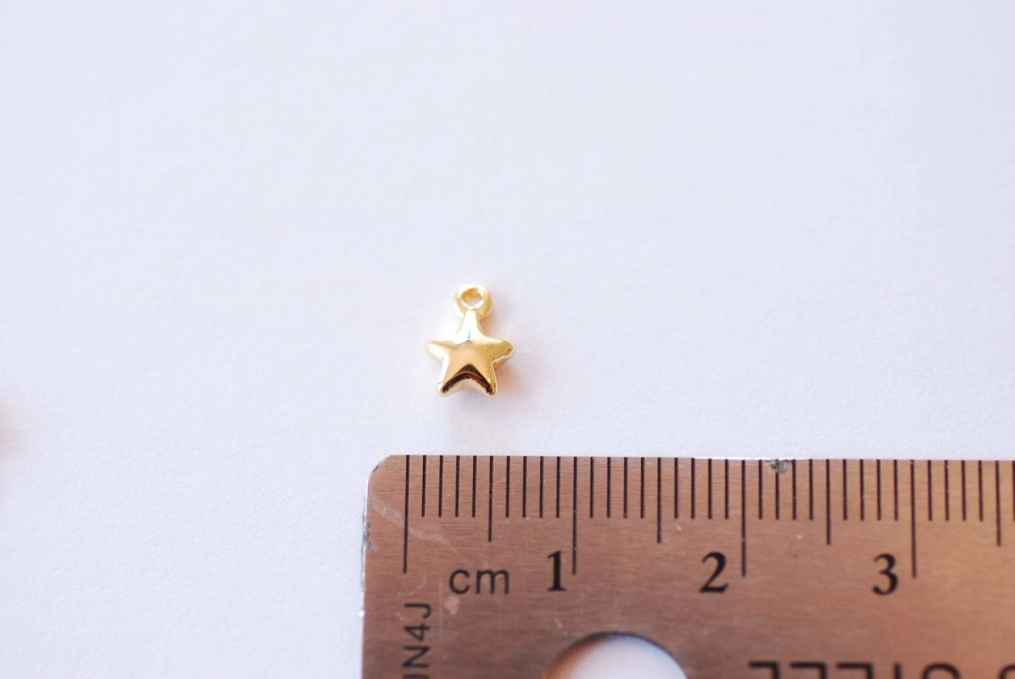 Small Puffy Wholesale Star Charm | 16K Gold Plated over Brass | North Star Celestial Dainty Starburst Pendant DIY HarperCrown B311