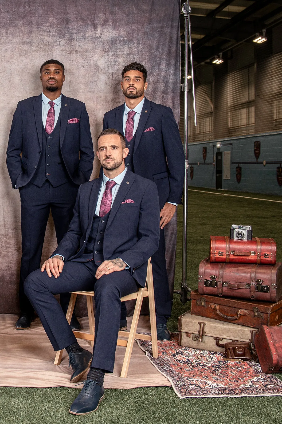 The WHU Collection Official Club Suit - BROMLEY Navy Check Three Piece Suit